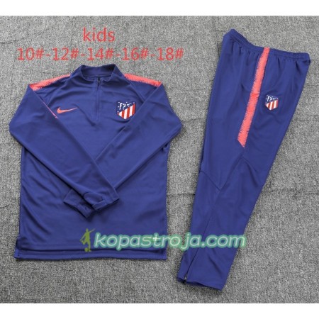 Atlético Madrid Barn Tränings Sweatshirtställ Blå 2018/19